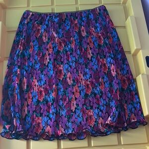 Floral Pleated Skirt